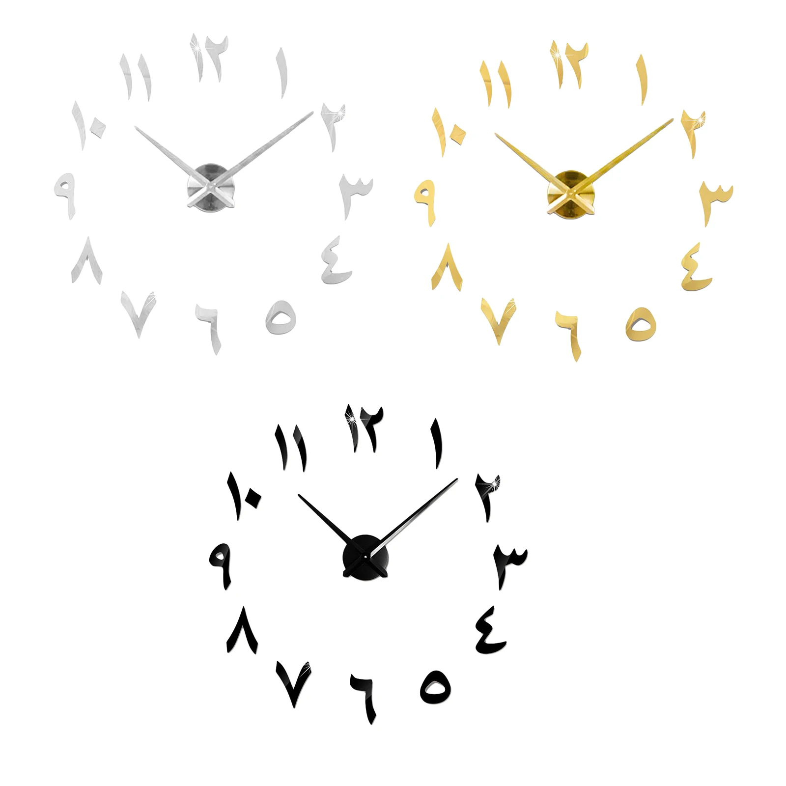 3D DIY Wall Clock Large Wall Sticker Clock Acrylic Clock Sticker Mirror Decor For Living Room Study Bedroom
