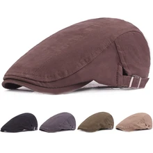 Мужские классические однотонные шляпы для гольфа, берет с острым носком, кепка газетчика