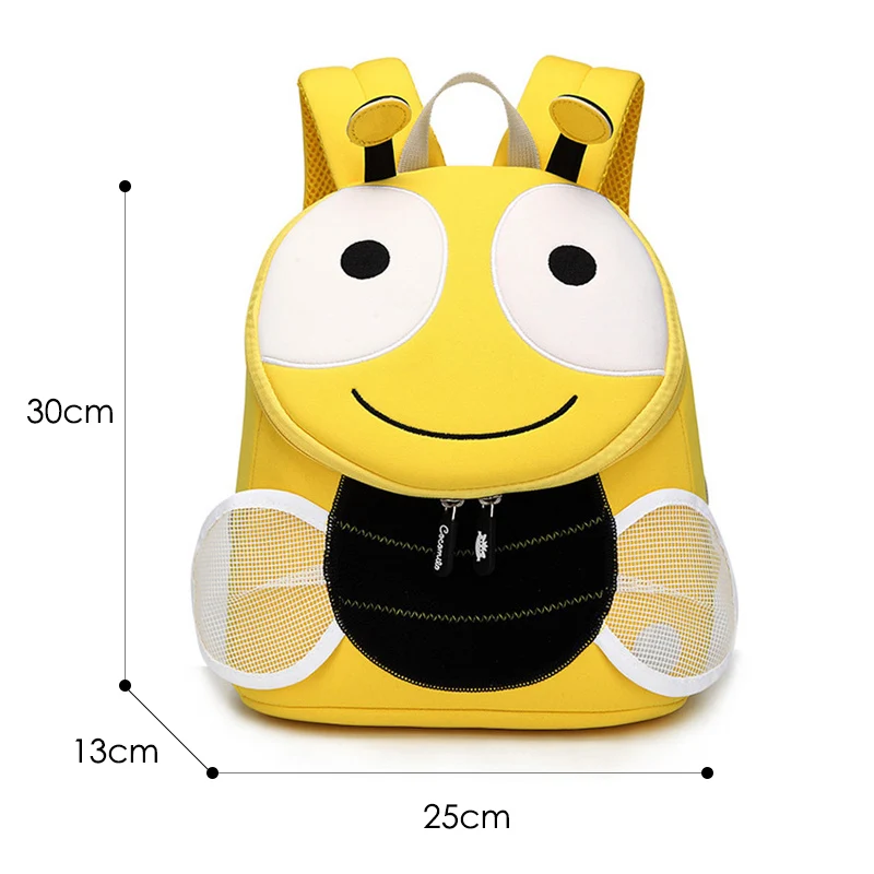 Bee Детские сумки для девочек и мальчиков, 3D счастливая модель слона, школьный слон, анти потери, путешествия, еда, Детская сумка через плечо, рюкзак - Цвет: Bee