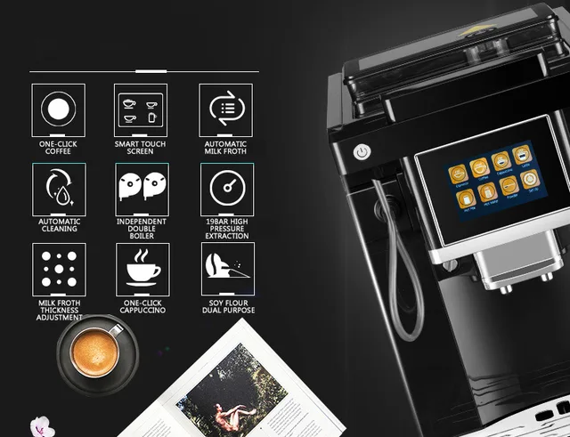 Touch Screen Smart One-button Fancy Coffee Machine Home Automatic Italian  Grinder Small - Coffee Makers - AliExpress