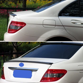 

Use For Benz C Class Sedan W204 Spoiler 2008-2014 Year Amg Style Glossy Real Carbon Fiber Rear Wing Sport Accessories Body Kit