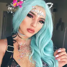 

Tattoo Rhinestone Glitter Elegant No Residue 3D Sexy Face Tattoo Stickers Temporary Decor for Female