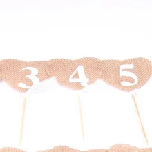 10 шт./компл. цифровые флажки «любовь» DIY Свадебная вечеринка мешковины валентинка персонализированные пользовательские флаг льняная карта Горячая льняная карта