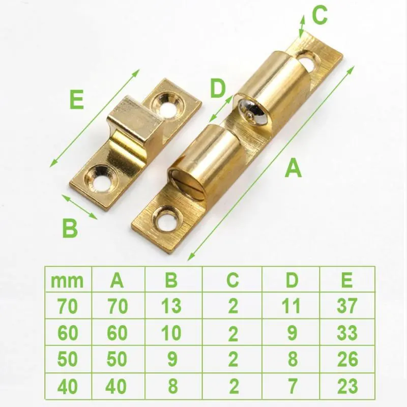 Door Latch Door Lock Cylinder 1Set Door Lock Door Touch Latch Cabinets Interlock Switch Chassis Cabinet Locker Brass Buckle With Screws Furniture Fitting