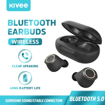 

KIVEE TWS Wireless Headphones Mini Bass Earphone Bluetooth Headset Sports Earbuds Bluetooth Earphones For iPhone Xiaomi Huawei