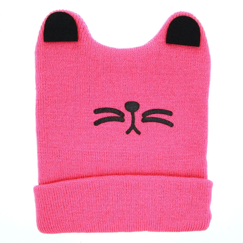 New Arrival Baby Girl Boy Cat Ear Winter Hat Toddler Infant Child cat ears hat Baby Soft Warm Beanie Hat Knitted Hats Kids