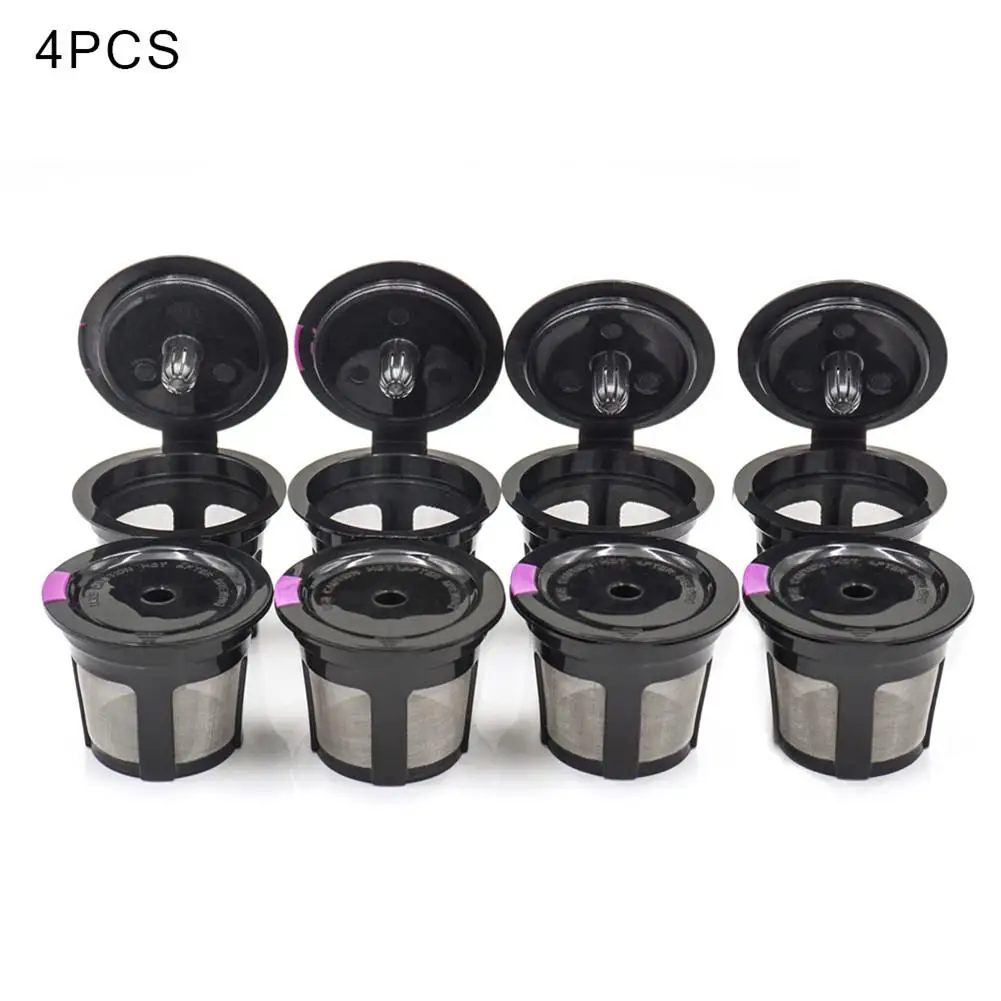 Black 4pcs Чашка-фильтр для кофе многоразовый повторитель кофе фильтровальная капсула фильтр кофейный элемент универсальные кухонные аксессуары - Цвет: Black 4pcs