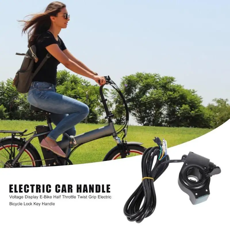 

Electric Bike Finger Thumb Throttle Grip Voltage Display Switch Handlebar