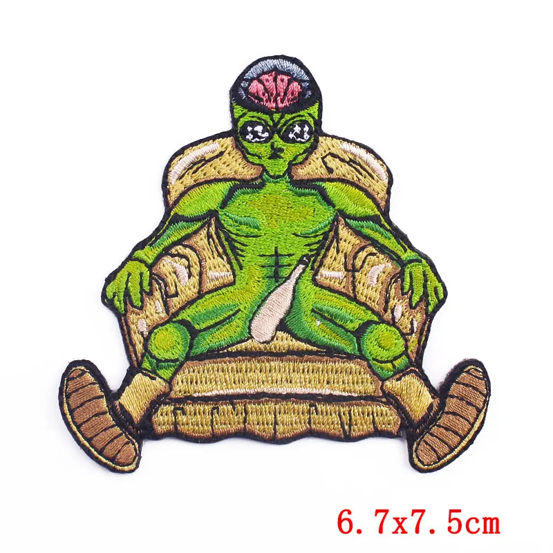 Toppa Termoadesiva E Da Cucire A Forma Di Alieno/UFO - 5,5 X 7,6 Cm - Per Vestiti, Borse E Giacche