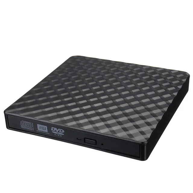 Black Внешний USB3.0 DVD RW CD Writer тонкий оптический привод горелки ридер плеер лоток тип портативный для портативных ПК - Цвет: Black