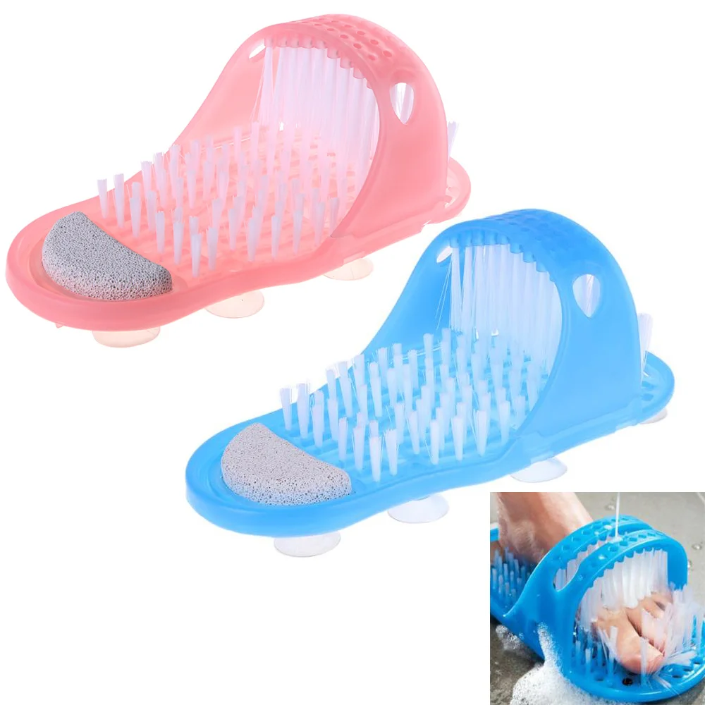 Пластиковые тапочки для душа с массажной щеткой внутри|shower brush|foot scrubber showershower |