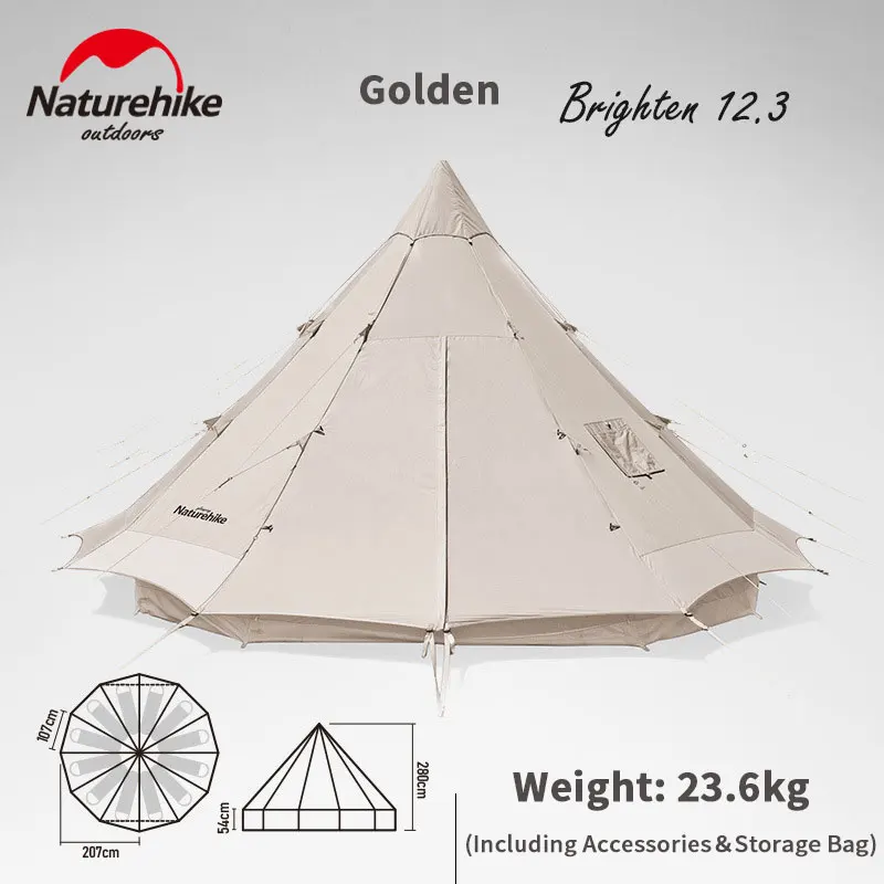 Naturehike хлопковая ткань серия палатка 12 3 большое пространство 5 8 человек Пирамида