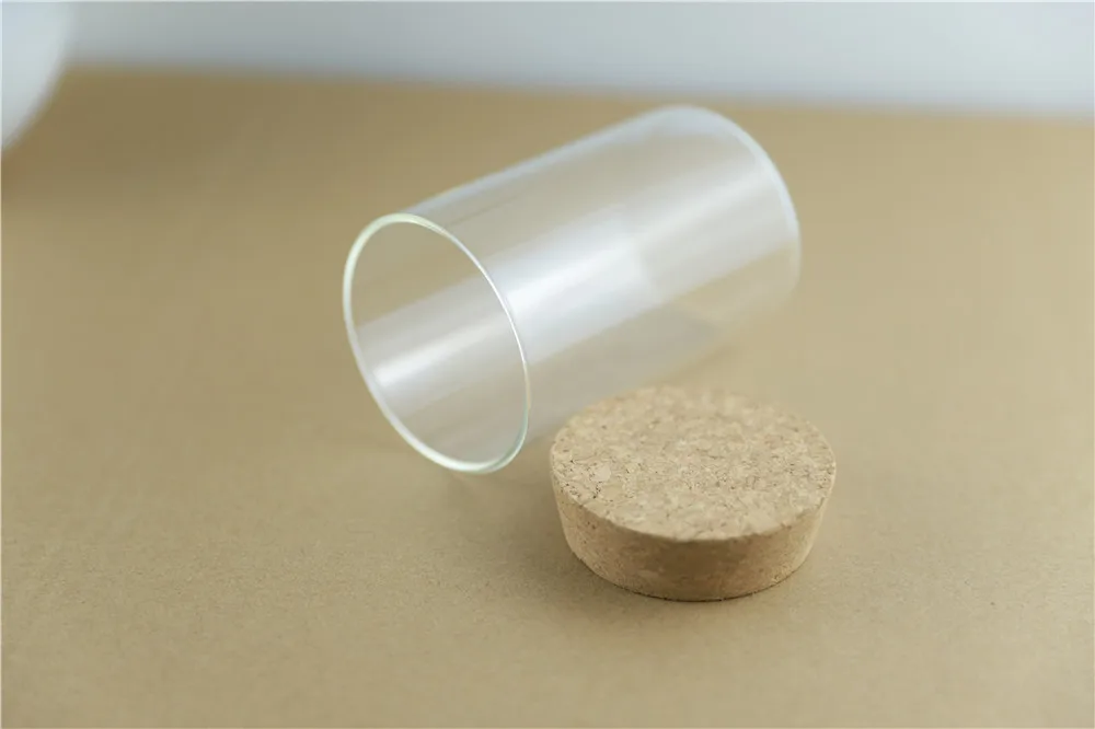 4pcslot 65100mm 250ml Thick Glass Bottle Cork Stopper Spice Bottles Container Jars Vials DIY Craft Kitchen Storage Bottles (7)