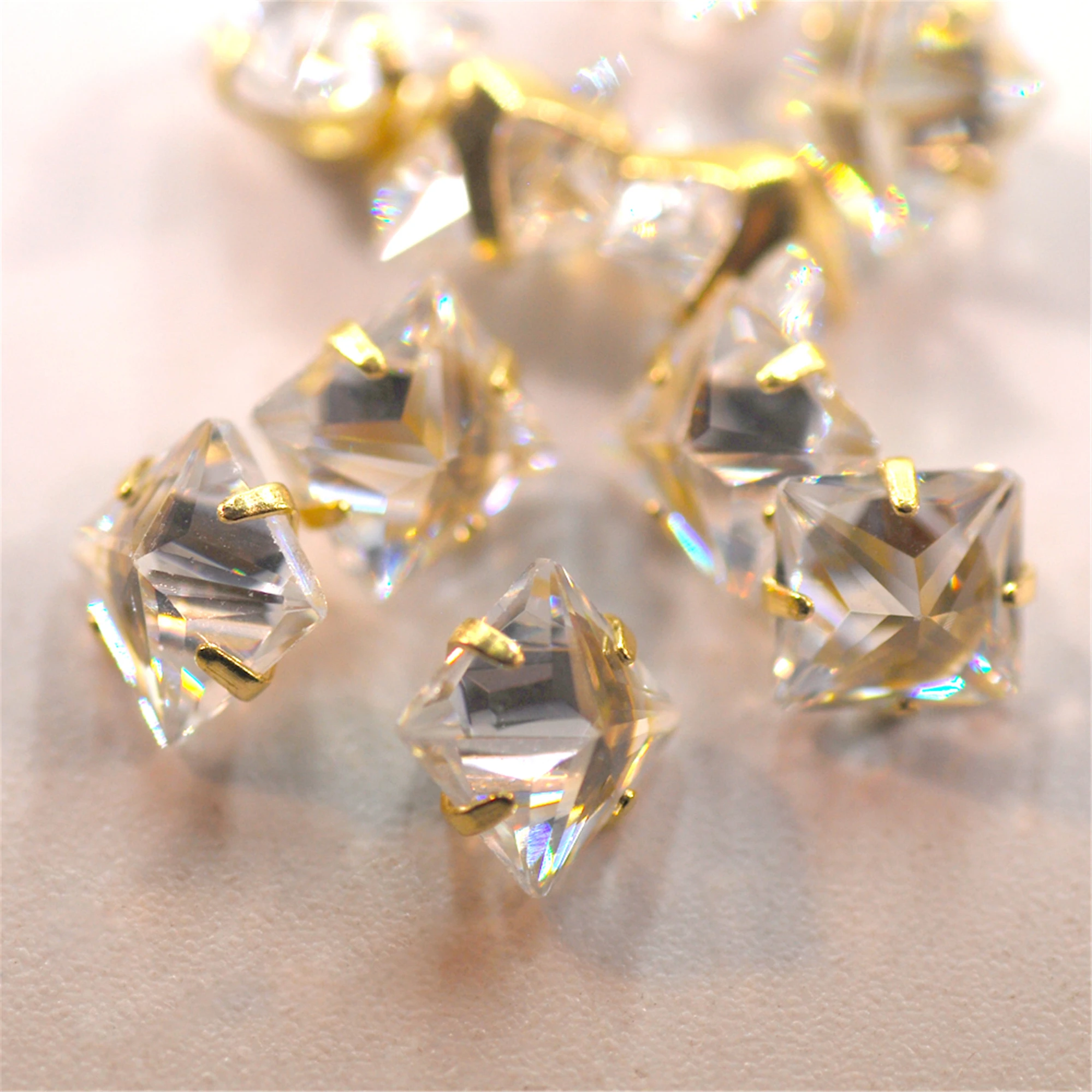 

5mm Classic Fashion Color CZ Stud Earrings For Square Cut Artificial Cubic Zirconia Alloy Jewelry Tool Accessories Wholesale