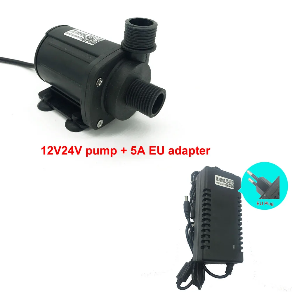 12V 24V безщеточный Водяной насос 1800-3000L/ч 4,2-8 м центробежные подпорные водяные водяной насос высокого давления+ Скорость контроллер SR-1000B3 - Напряжение: Pump n 5a EU adapter