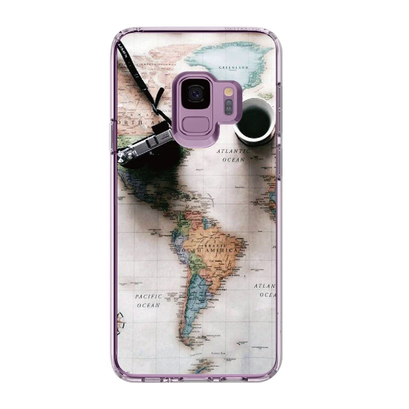 Карта мира путешествия Adventure для Samsung Galaxy Note 8 9 10 A7 A8 S8 S9 S10 S20 плюс поверхностью из