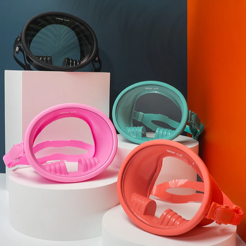 Swimming Goggles Snorkeling Diving Mask Diving Mask Diving Goggles Scuba Free Diving Full Face Mask Anti Leak Wide View Anti-Fog Snorkeling Swimming Goggles Mask with Adjustable Strap