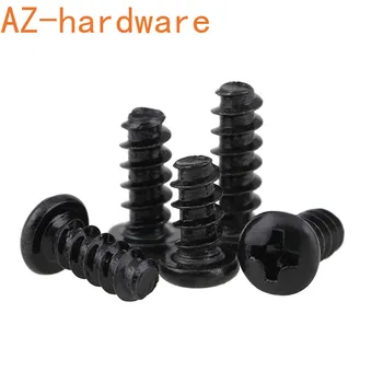 

GuHua Black Cross Round Head Flat Tail Self Tapping Small Screw PB Philips Pan Head Flat End Tapping Screws M1.4M2M2.3 1000PCS