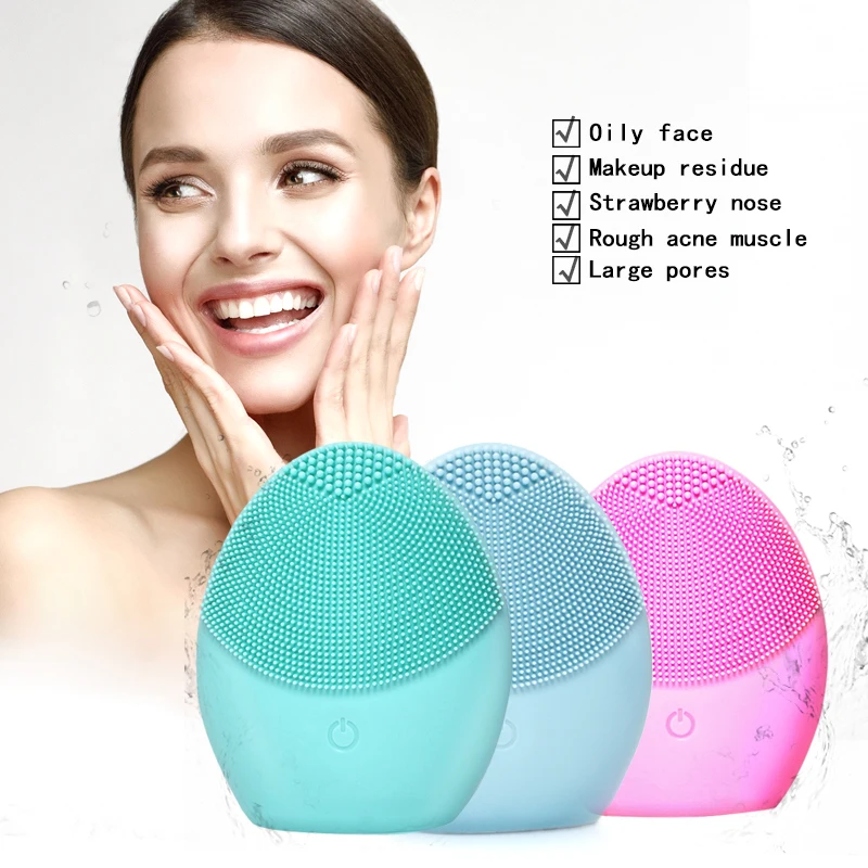 

New Mini Battery Electric Face Cleansing Brush Tool Silicone Cleaner Deep Pore Waterproof Beauty Soft Deep Cleaning Face Brushes