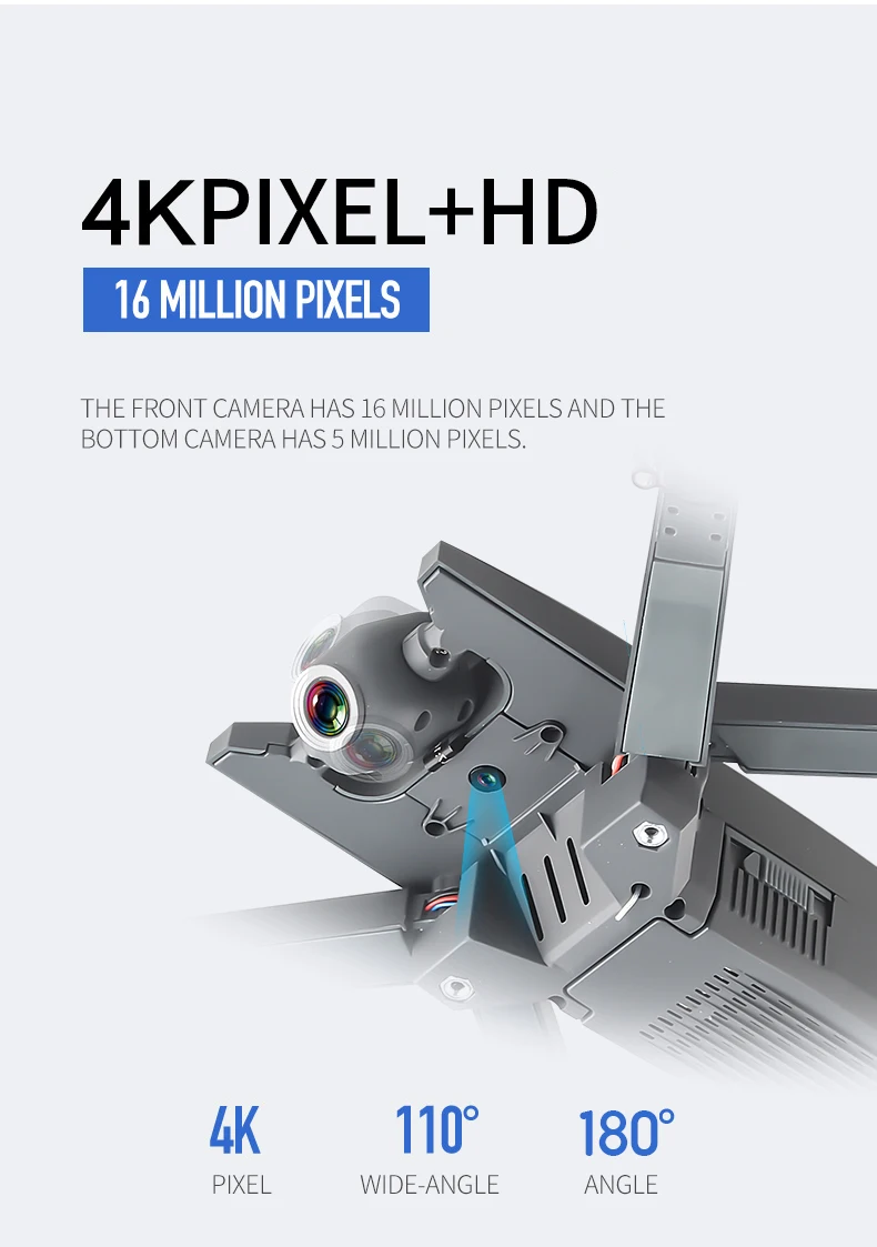 Дрон X4 двойная камера 16MP пикселей WiFi видео в реальном времени FPV новые дроны оптический поток для поддержания высоты Квадрокоптер