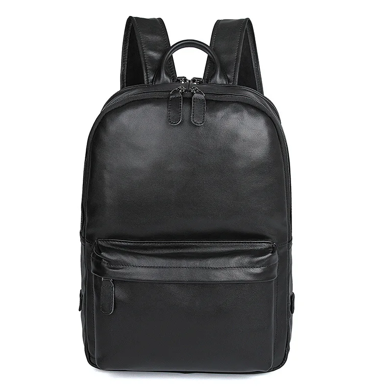 Nesitu High Quality Black Genuine Leather Women Men Backpacks Female Male Travel Bags School Bag 15.6'' Laptop Backpack M7273 | Багаж и