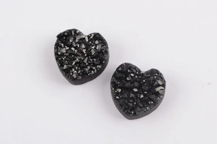 BOROSA Druzy ювелирные изделия, 10 шт стильное сердце Радужный Титан друзы бисера из натурального Друзового камня бусины для ожерелья браслет ювелирные изделия LS066
