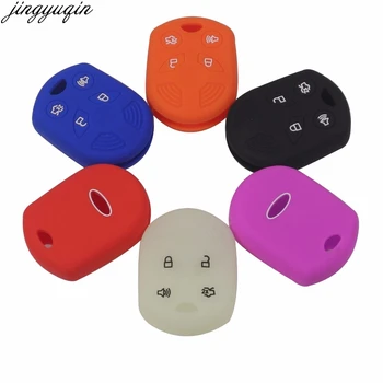 

jingyuqin 4 Buttons Silicone Key Cover Case For Mercury Mariner Lilan Lincoln Navigator MKX MKZ Ford Edge Fusion Mustang Taurus