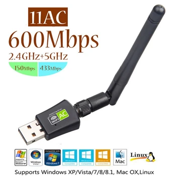 

Free Drive 600Mbps Wifi Adapter Dual Band 5GHz 2.4Ghz 802.11AC Wifi Antenna Dongle Network Card for Laptop Desktop
