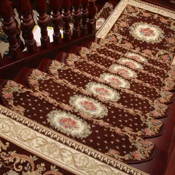 

KEYAMA pastoral style Acrylic floral Non-slip carpet stair treads mats Home staircase steps area rugs decorative carpets