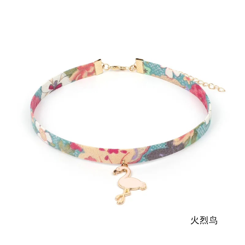

Japanese style Vintage choker with animal pendant Lovely chokers necklaces for women collar necklace