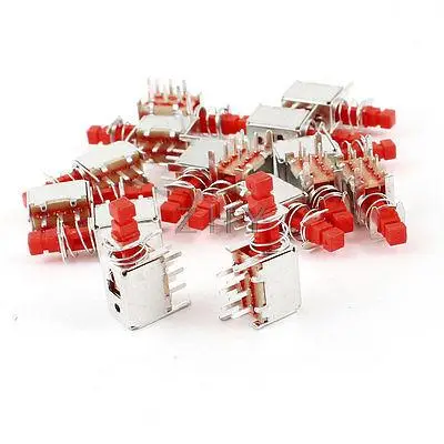 

15Pcs 6 Pin 2mm Pitch Self-Locking DPDT Mini Micro Push Button Switch
