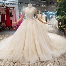 LS154841 Элегантное свадебное платье королевы, свадебное платье с высоким вырезом и бусинами, с открытой спиной, с поездом, Китай,, дизайн