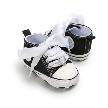 

Children Breathable Satin Lace-Up Anti-Slip Shoes Sneakers Girls Boys Toddler First Walkers Canvas Classic Sports Sneakers