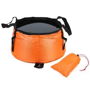 Colorful Outdoor Folding Portable Face Wash Basin. Collapsible Water Bucket For Camping, Hiking, Showers and with Storage Bag 4