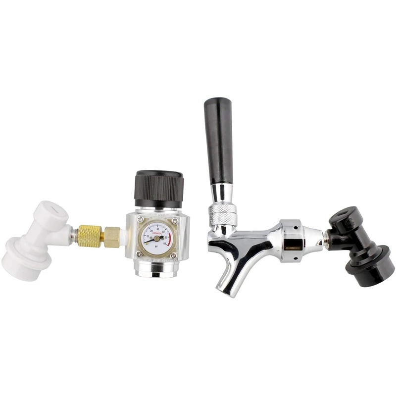  Portable Cornelius Keg Dispense Kit - Mini CO2 Regulator and Draft Beer Dispenser Keg Spout for Bee