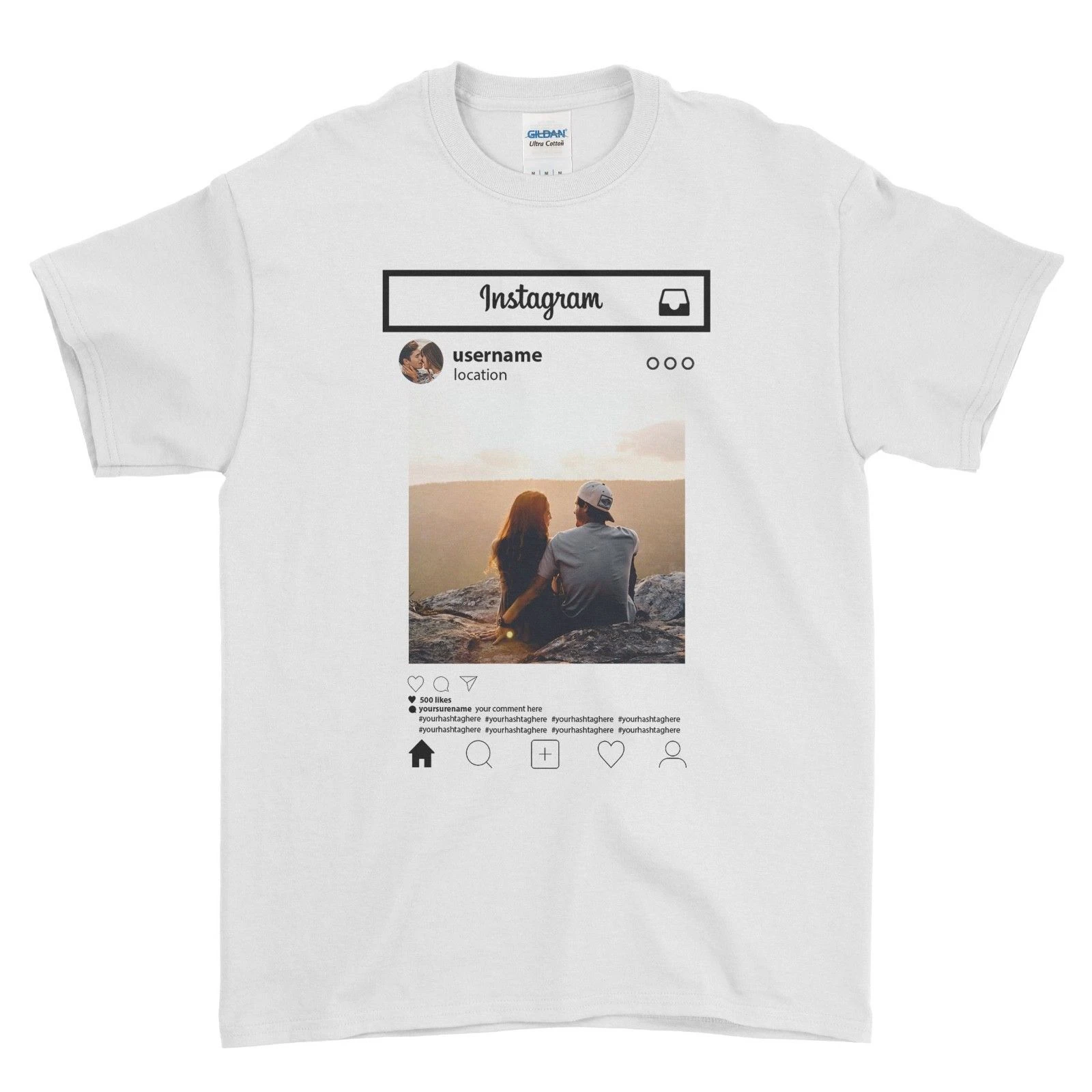 Camiseta personalizada Instagram Foto imagen personalizada gallina | - AliExpress