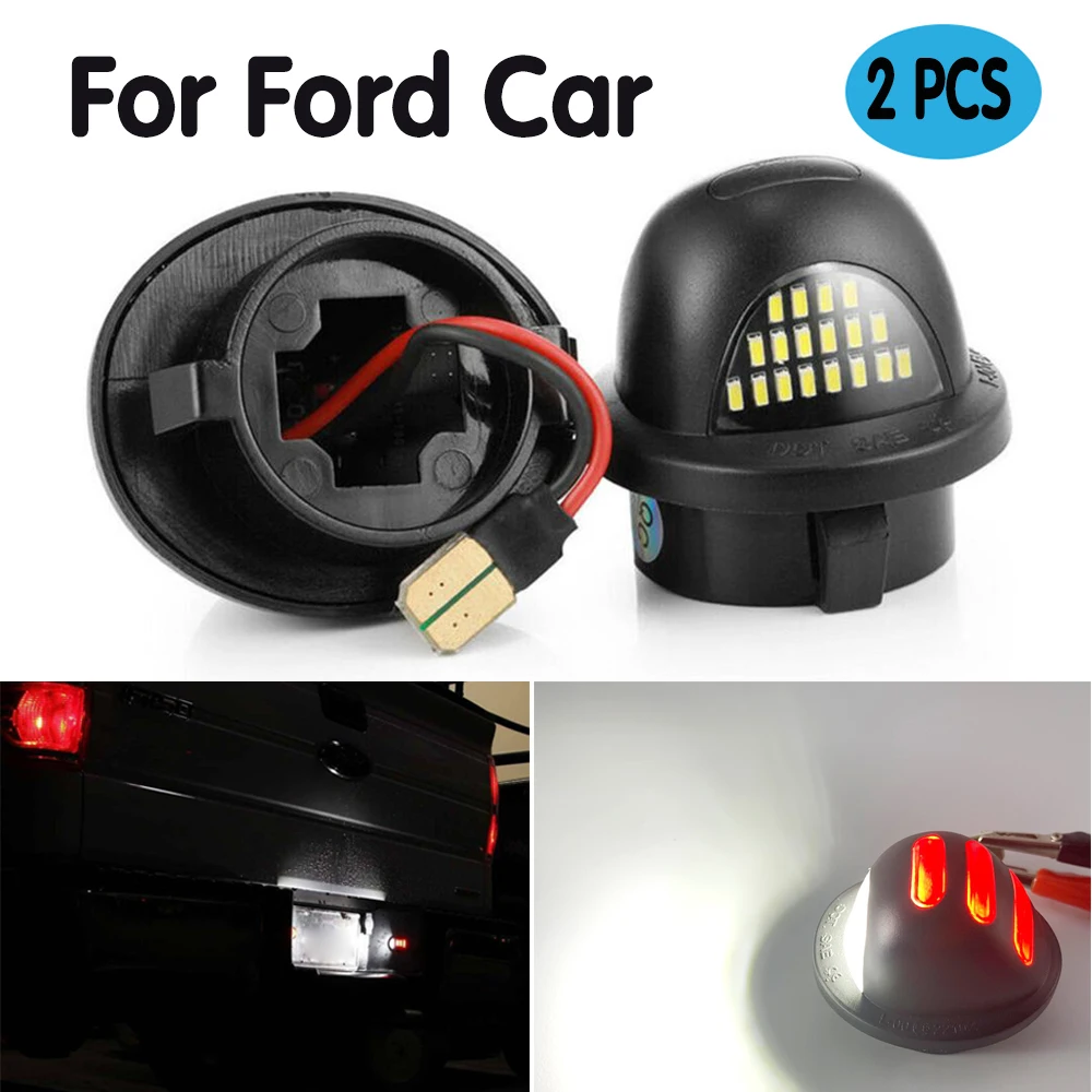

2PCS 12V White led License Plate Light car number lamp Luce for Ford F150 F-150 F-250 F-350 F-450 F 150 250 350 450 Auto Lamps