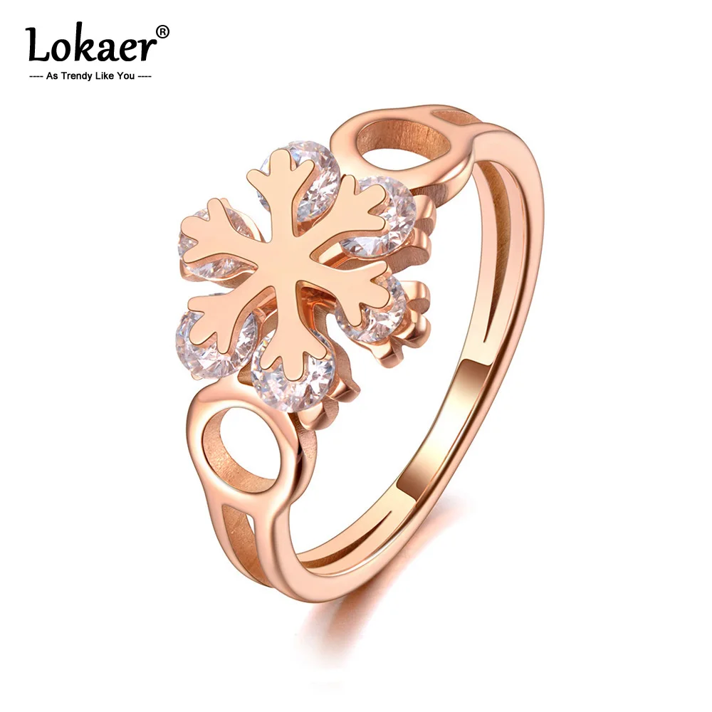 Lokaer оригинальный дизайн модные Нержавеющая Сталь CZ Кристалл Снежинка