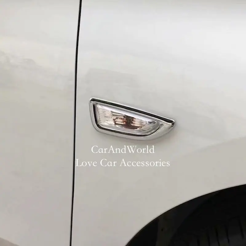 

For Buick Encore 2012-2019 Side Door Light Turn Signal Lamp Panel Cover Frame Protector Trims ABS Chrome Car-Styling Accessories