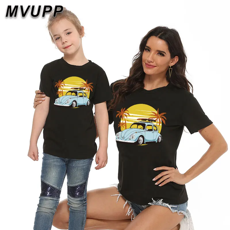 MVUPP/Семейные футболки новинка летние костюмы для хипстеров с короткими рукавами