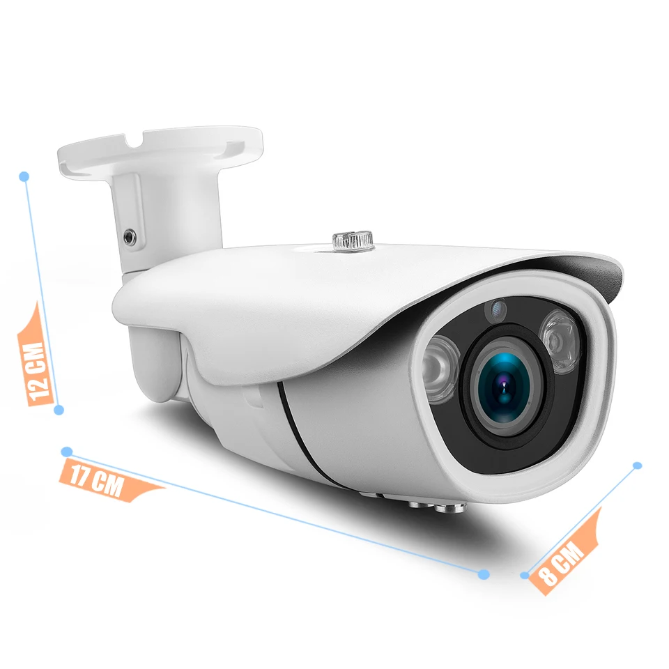  H.265 5MP 2.8-12mm Manual Zoom Lens Bullet POE Camera Surveillance Waterproof Outdoor IR Infrared N