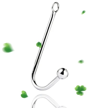 120g Stainless steel anal hook with beads hole metal butt plug anus fart putty slave Prostate Massager BDSM sex toy for men 3