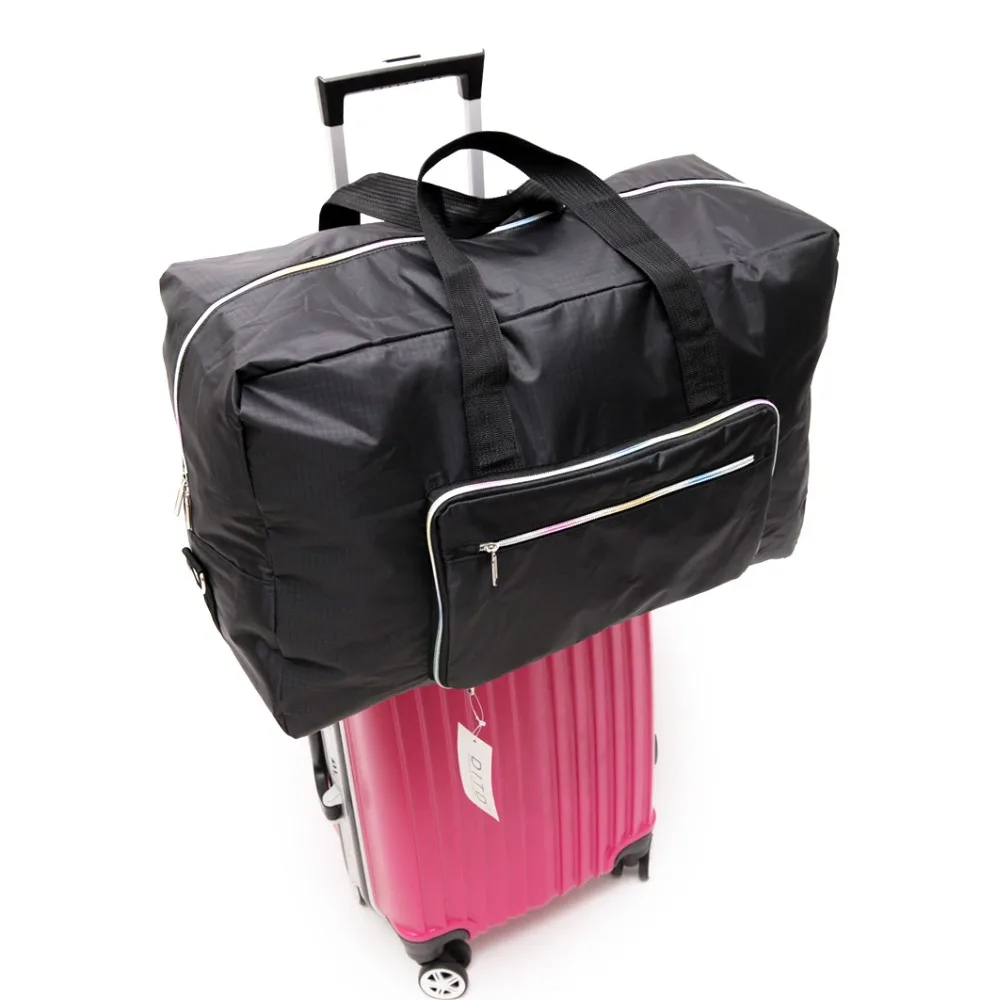 Foldable Travel Bag Women Large Capacity Portable Shoulder Duffle Bag Cartoon Printing Waterproof Weekend Luggage Tote Wholesale