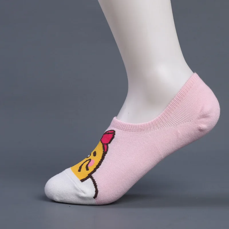 Корейский животных Gudetama Носки новинка вина женские хлопковые арт короткие носки