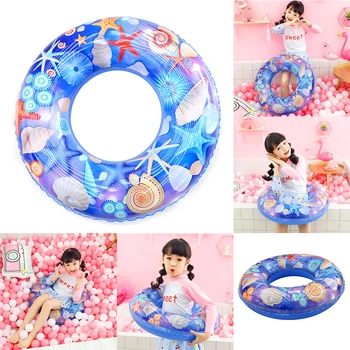 

2019 Swimming Ring Summer Thick InflatableChildren Blue Shell Swimming Ring Starfish Lifebuoy