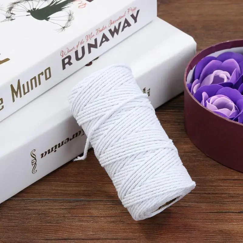 

2mm Braided Soft Twisted Cotton Rope Cord Craft Macrame String DIY Handmade Tying Thread Macrame Cord Rope about 100m