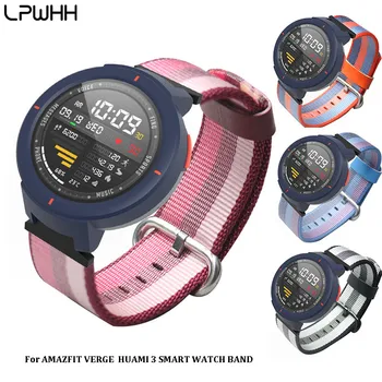 

watchband for Huami3 Smart Watch Band smart watch strap amazfit verge lite Watch Fine weaving Nylon strap Canvas strap mi band 3