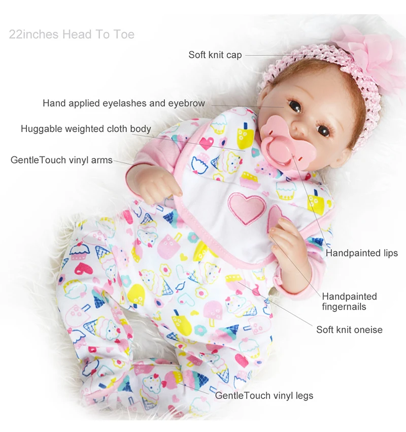 45 см полное Силиконовое боди Reborn Baby Doll игрушка очаровательные реалистичные малыша reborn corpo de silicone inteiro realista