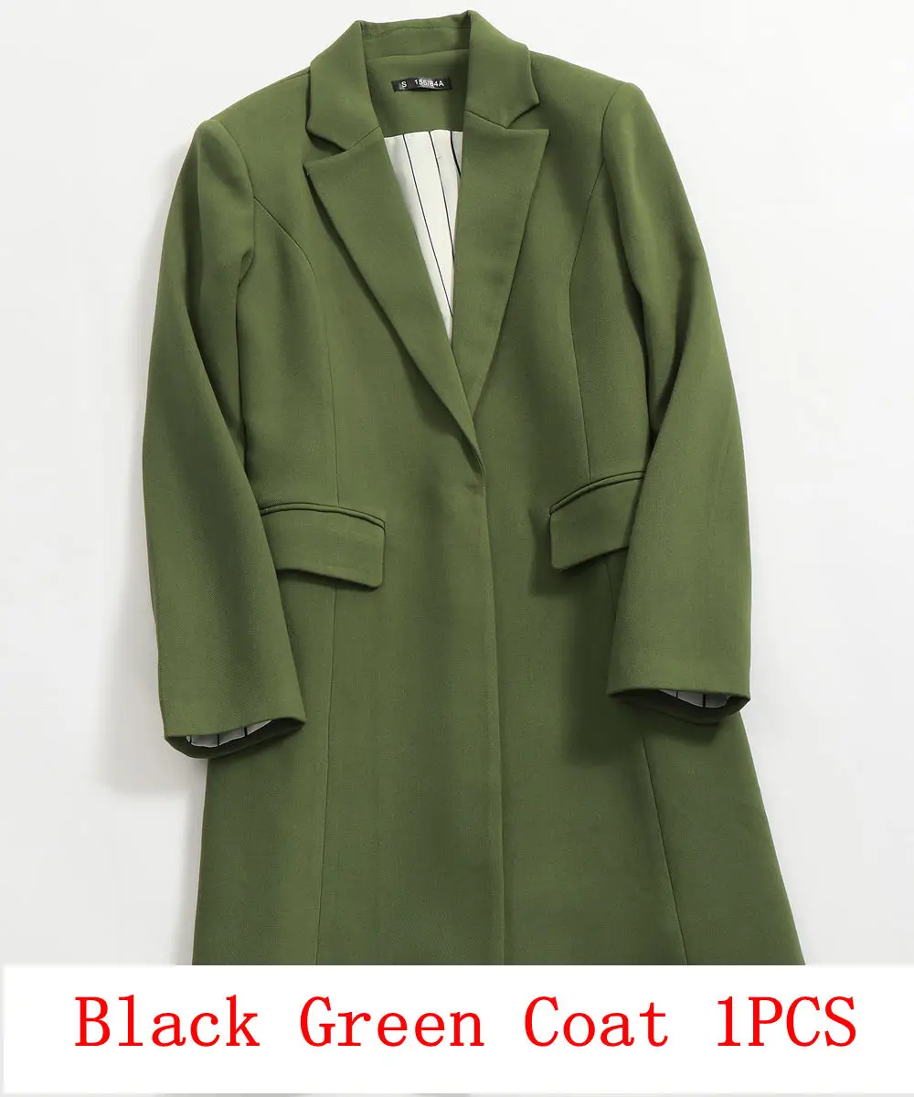 Dark green coat 1pcs Комплект с блейзером и юбкой; офисная форма; костюм с юбкой из двух предметов; Модный женский костюм с юбкой; комплект с блейзером и юбкой; Дополнительный размер - Цвет: Dark green coat 1pcs