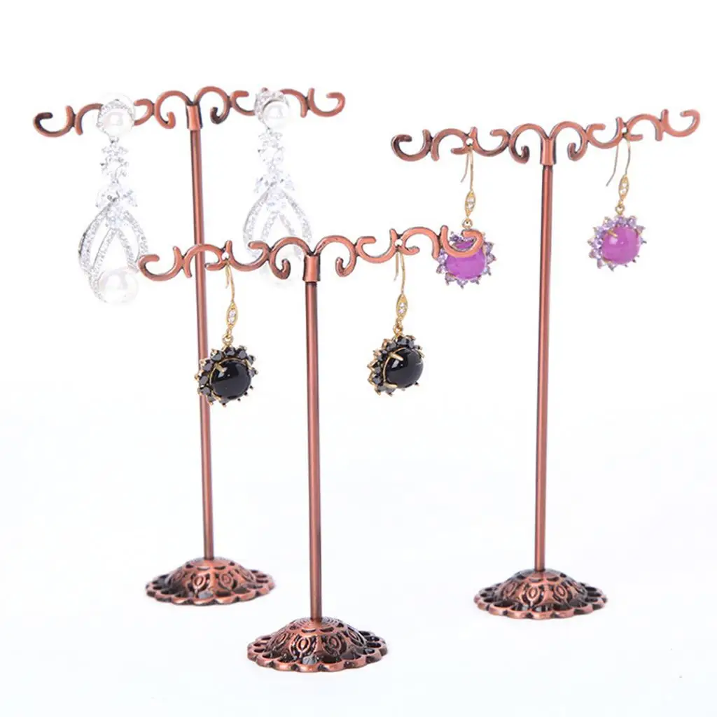 3X JEWELRY EARRING DISPLAY T-BAR STAND DISPLAY SHOWCASE DISPLAY EARRING STANDS